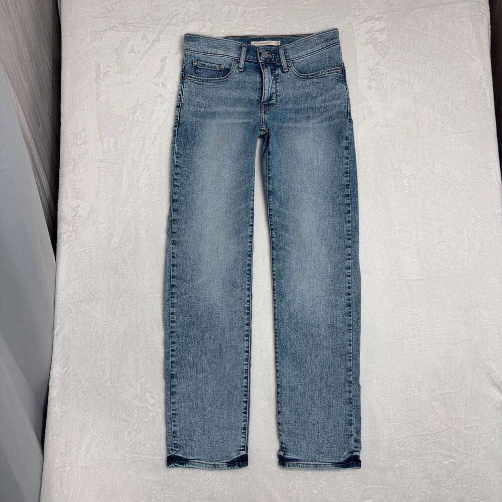 Levis 314 Shaping Straight Jeans Women’s 27x30 Blue Light Wash Clean Girl Preppy